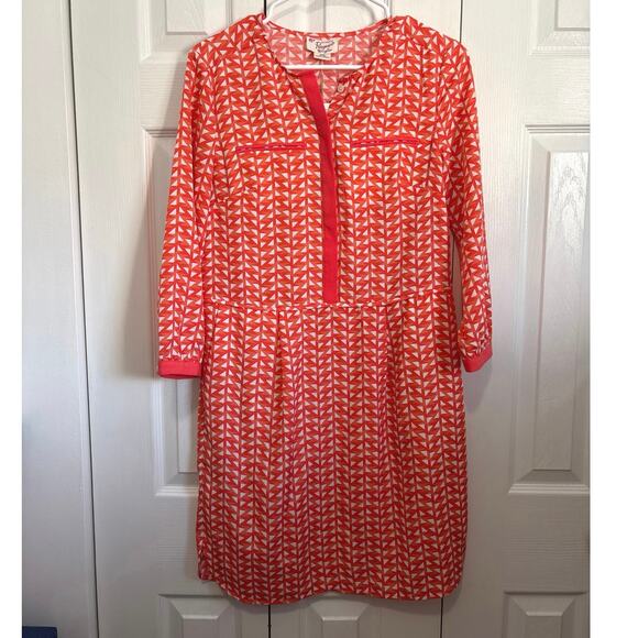 Original Penguin NWT Coral Geometric Pattern Shift Long Sleeves Dress Size 2 - Picture 1 of 11
